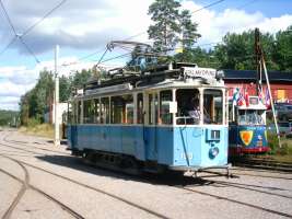 Preserved Tram arriving at Malmk�ping